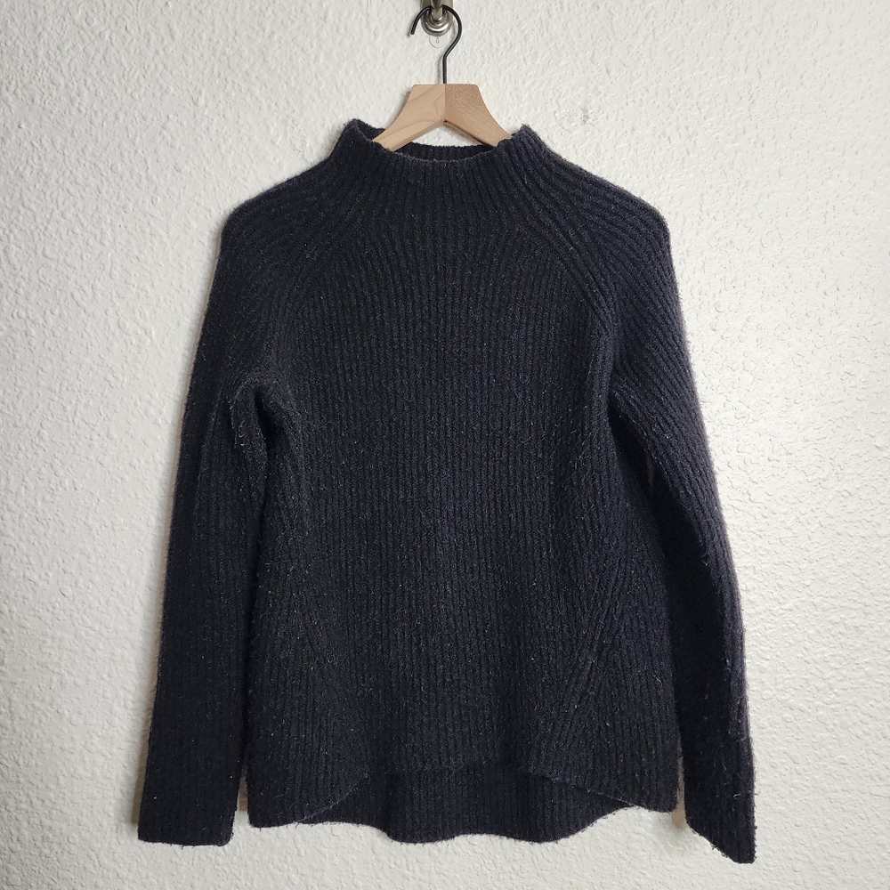 Madewell Northfield Mockneck Pullover Sweater in Black H3339 Women's Size Small - Picture 1 of 9